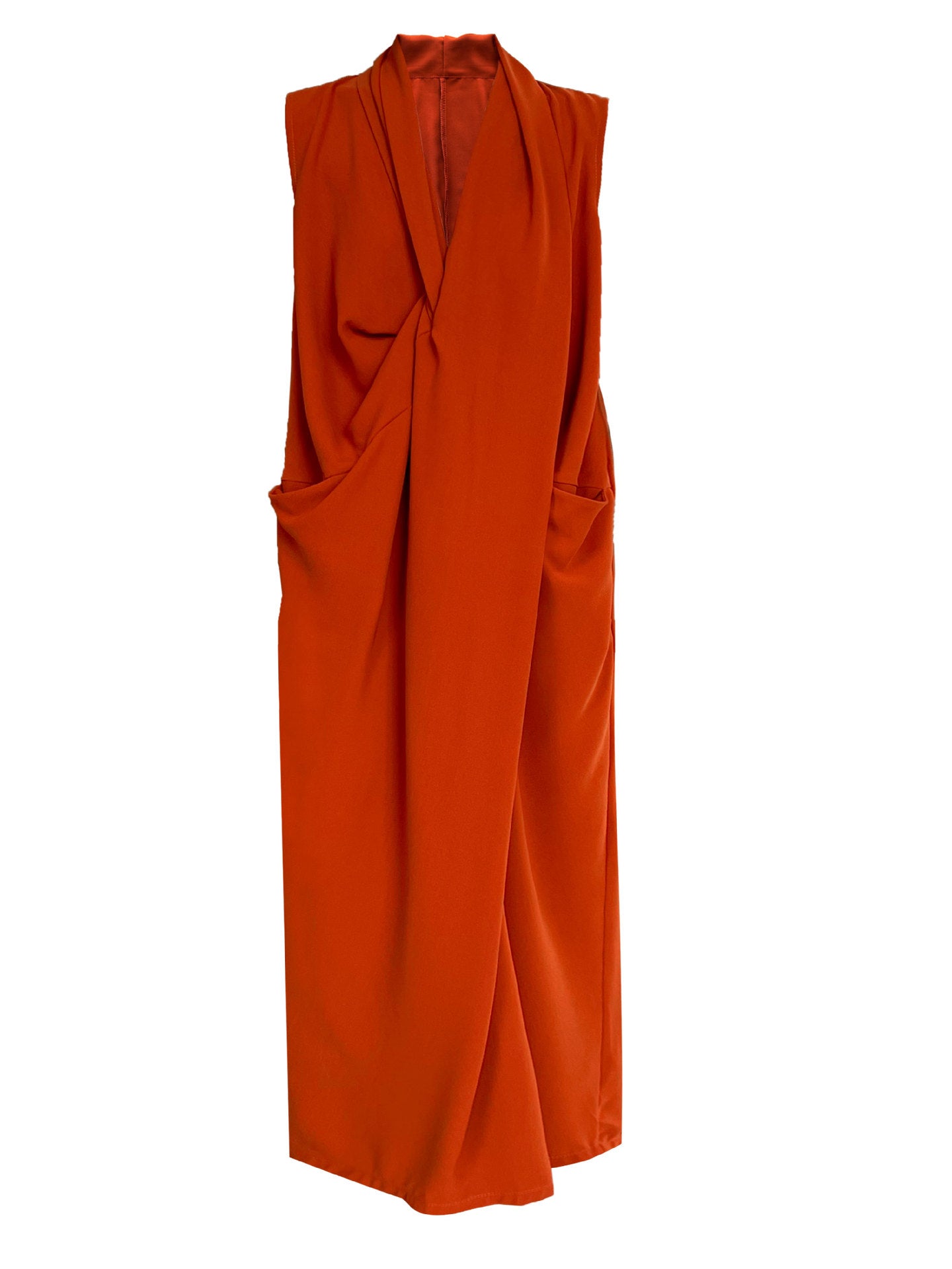 Athena Draped V-Neck Maxi Dress