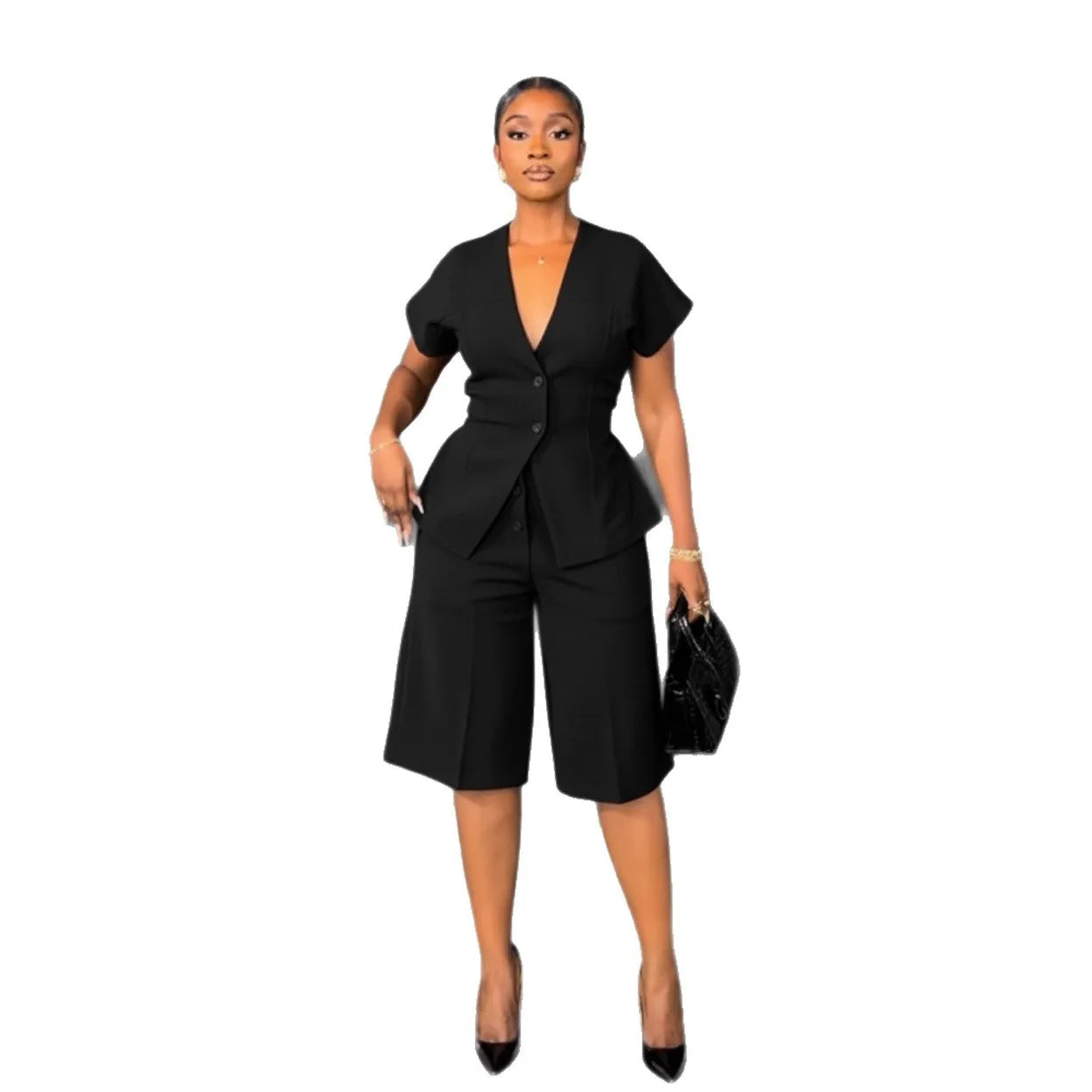 Valerie Elegant Button-Down Two-Piece Set