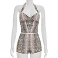 Zaria Animal Print Halter Two-Piece Set