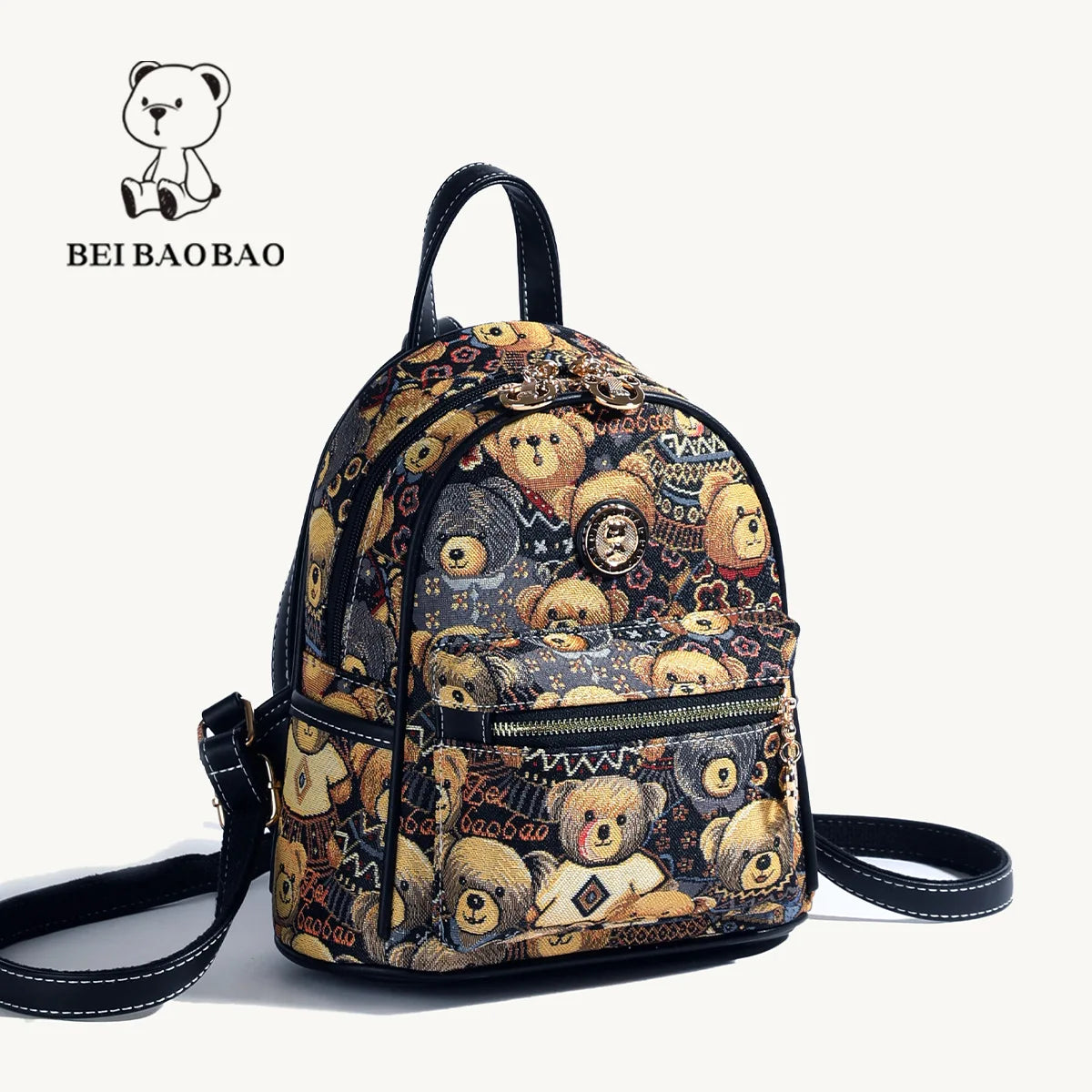 Retro Canvas Bear Backpack