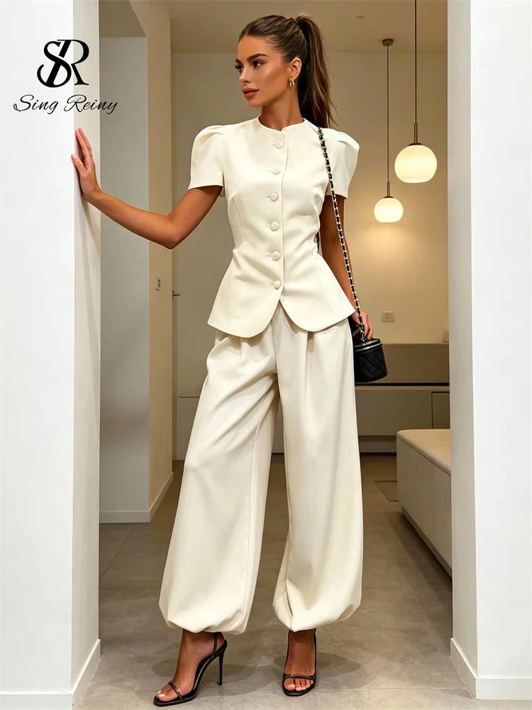 Elegant 2-Piece Wide-Leg Pant Set