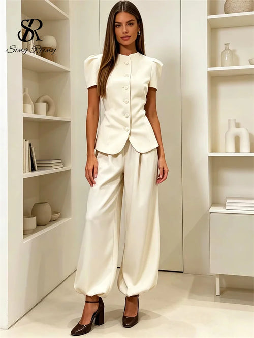 Elegant 2-Piece Wide-Leg Pant Set