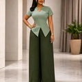 Evelyn Elegant Wide-Leg Two-Piece Set