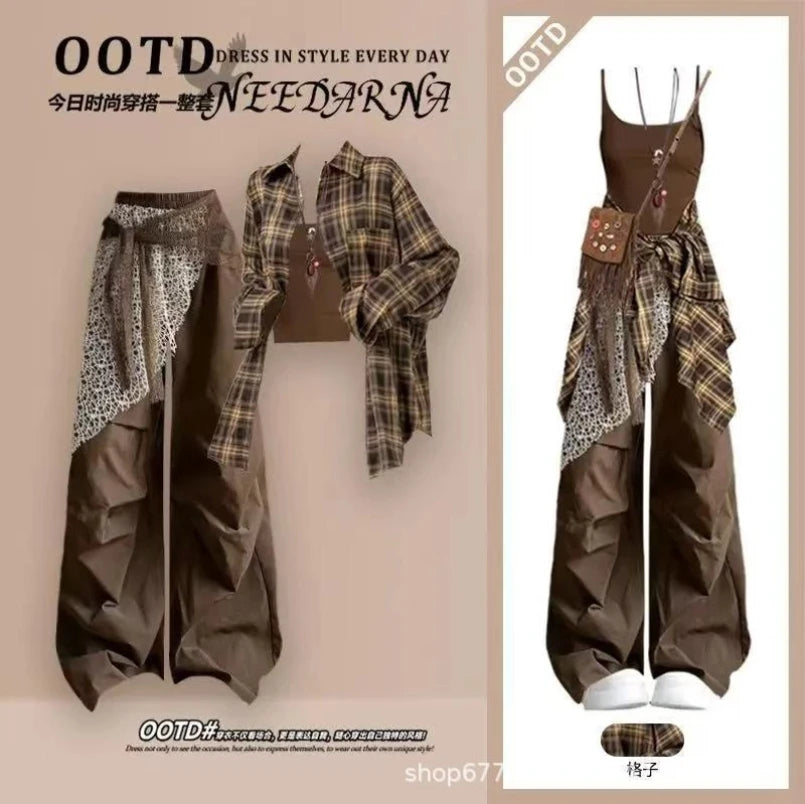 Amara Maillard Plaid Three-Piece Set