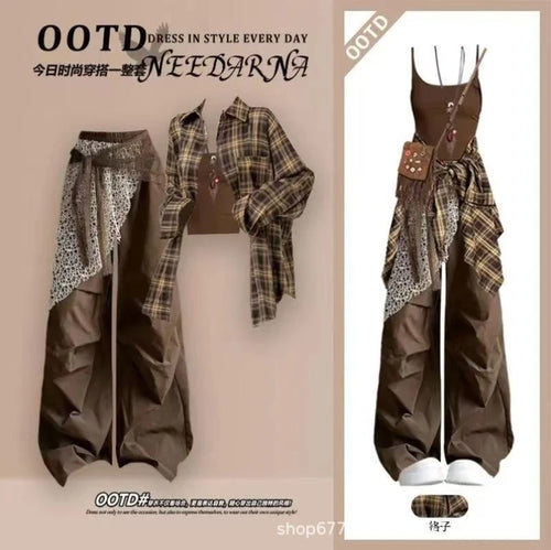Amara Maillard Plaid Three-Piece Set