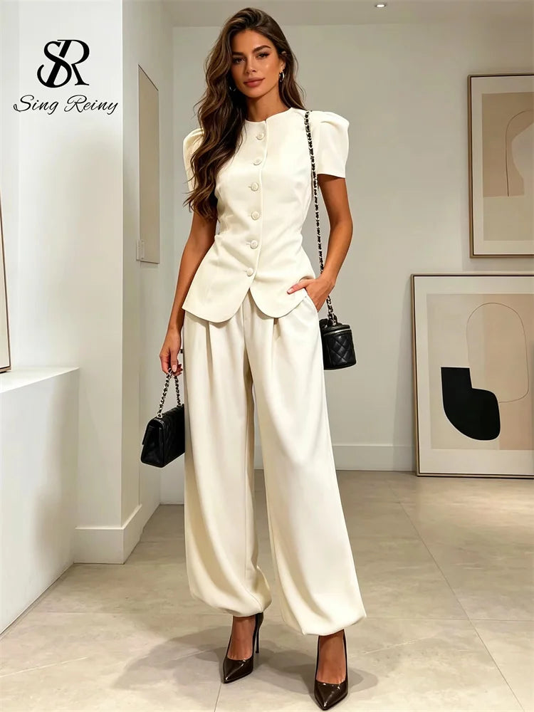 Elegant 2-Piece Wide-Leg Pant Set