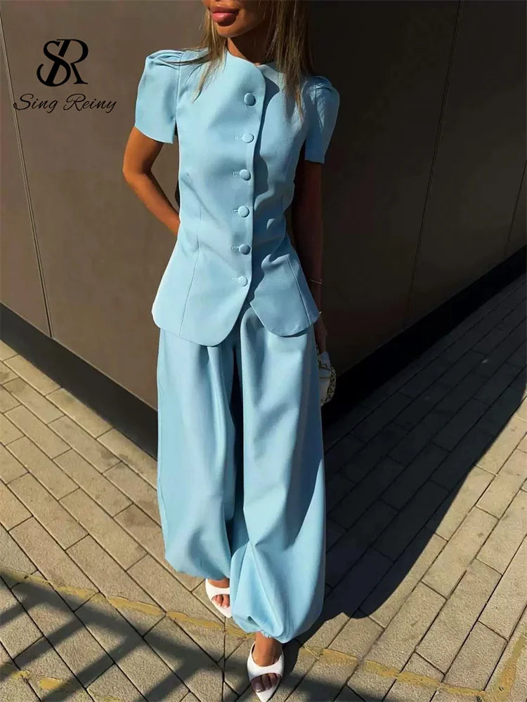 Elegant 2-Piece Wide-Leg Pant Set