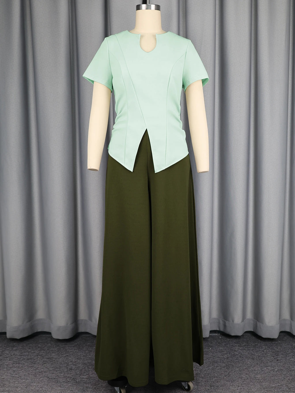 Evelyn Elegant Wide-Leg Two-Piece Set
