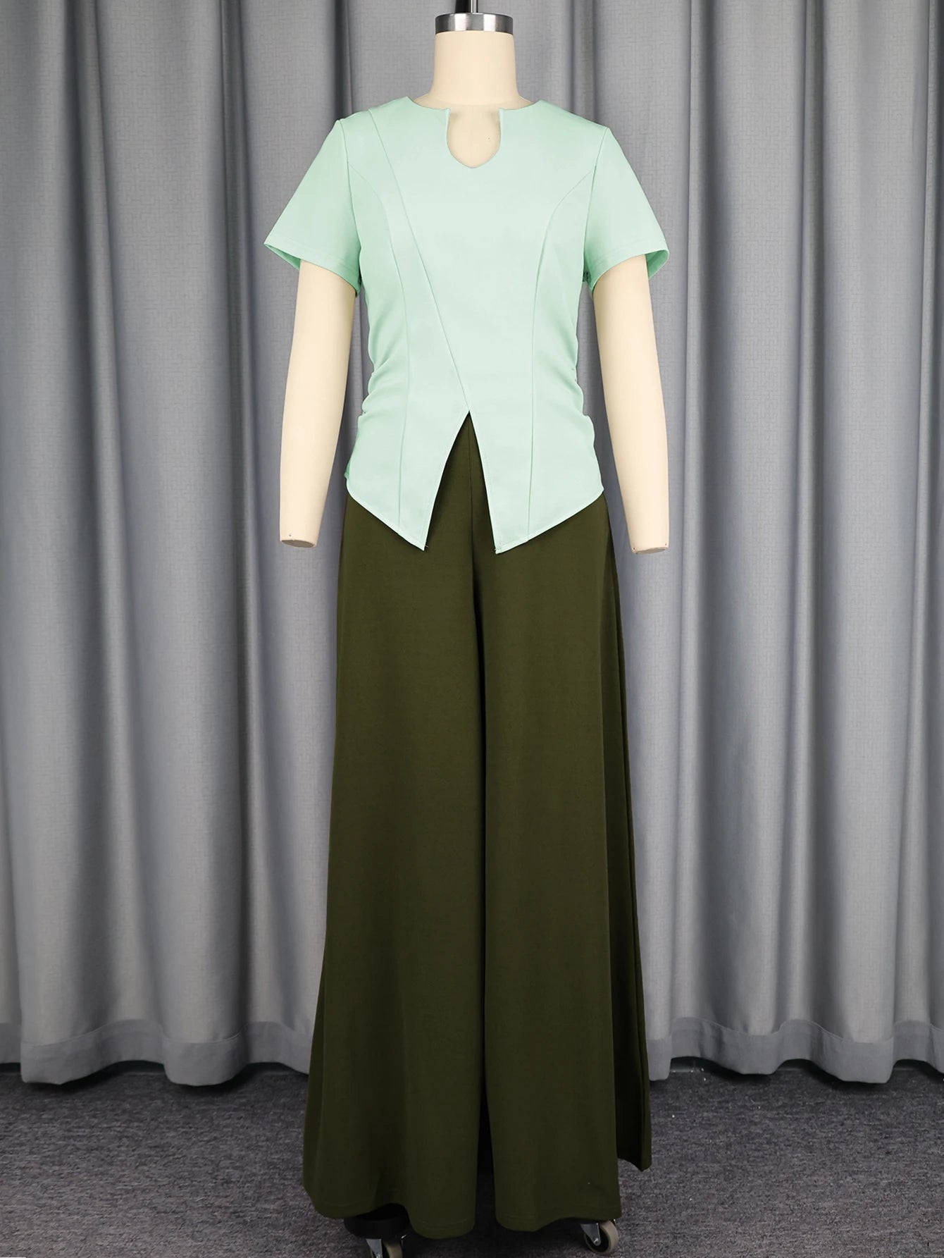 Evelyn Elegant Wide-Leg Two-Piece Set