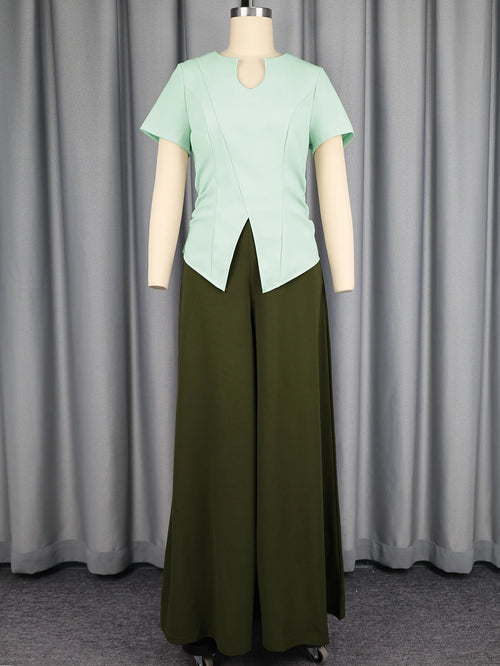 Evelyn Elegant Wide-Leg Two-Piece Set
