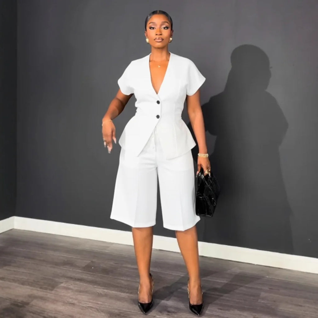 Valerie Elegant Button-Down Two-Piece Set