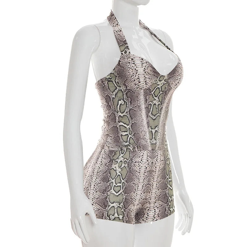 Zaria Animal Print Halter Two-Piece Set