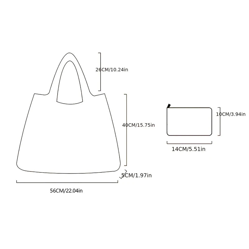 Minimalist Foldable Nylon Tote Bag
