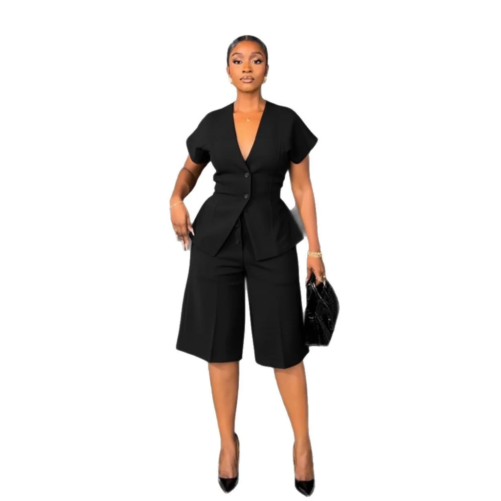 Valerie Elegant Button-Down Two-Piece Set