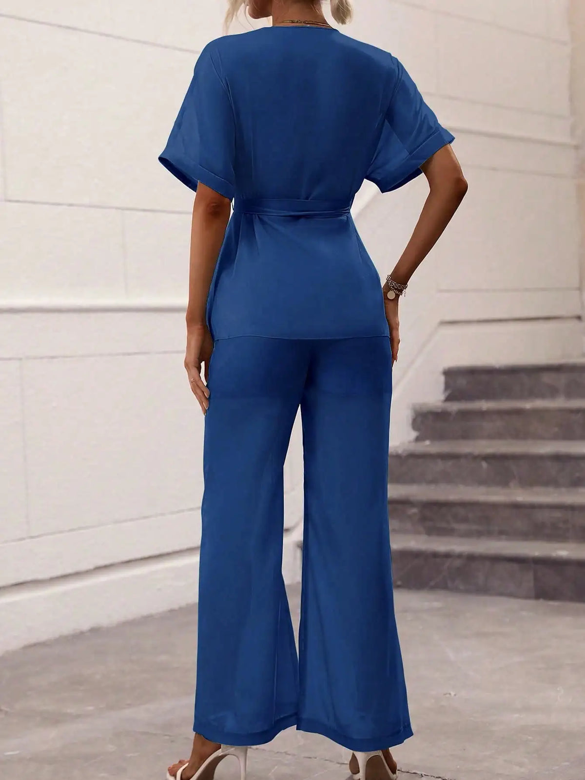 Serena Wrap Top & Wide-Leg Pants Set